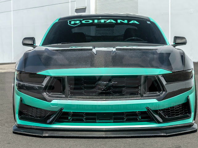 2024-Up Ford Mustang S650 Dark Horse | CARBON FIBER Front Upper Grille Insert Trim Pair